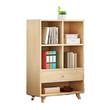 Modern Closed Wooden Cabinets Narrow Storage Bookcases Image - 10