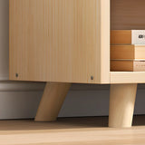 Modern Closed Wooden Cabinets Narrow Storage Bookcases Image - 17