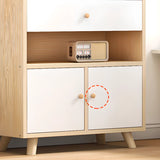 Modern Closed Wooden Cabinets Narrow Storage Bookcases Image - 20