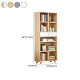 Modern Closed Wooden Cabinets Narrow Storage Bookcases Image - 30