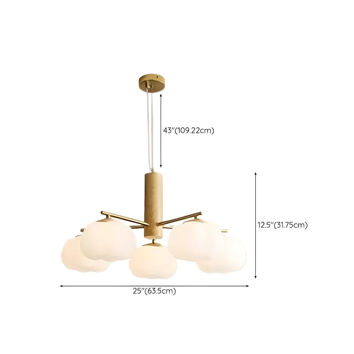 Modern Cloud Round Drum Living Room Pendant Chandelier 