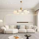 Modern Cloud Round Drum Living Room Pendant Chandelier Image - 4