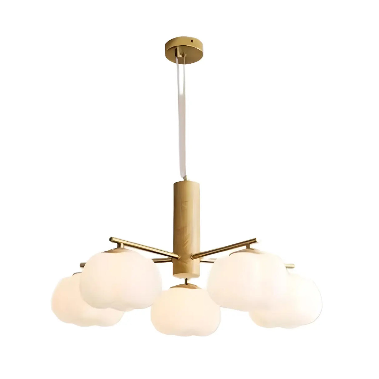 Modern Cloud Round Drum Living Room Pendant Chandelier Image - 5