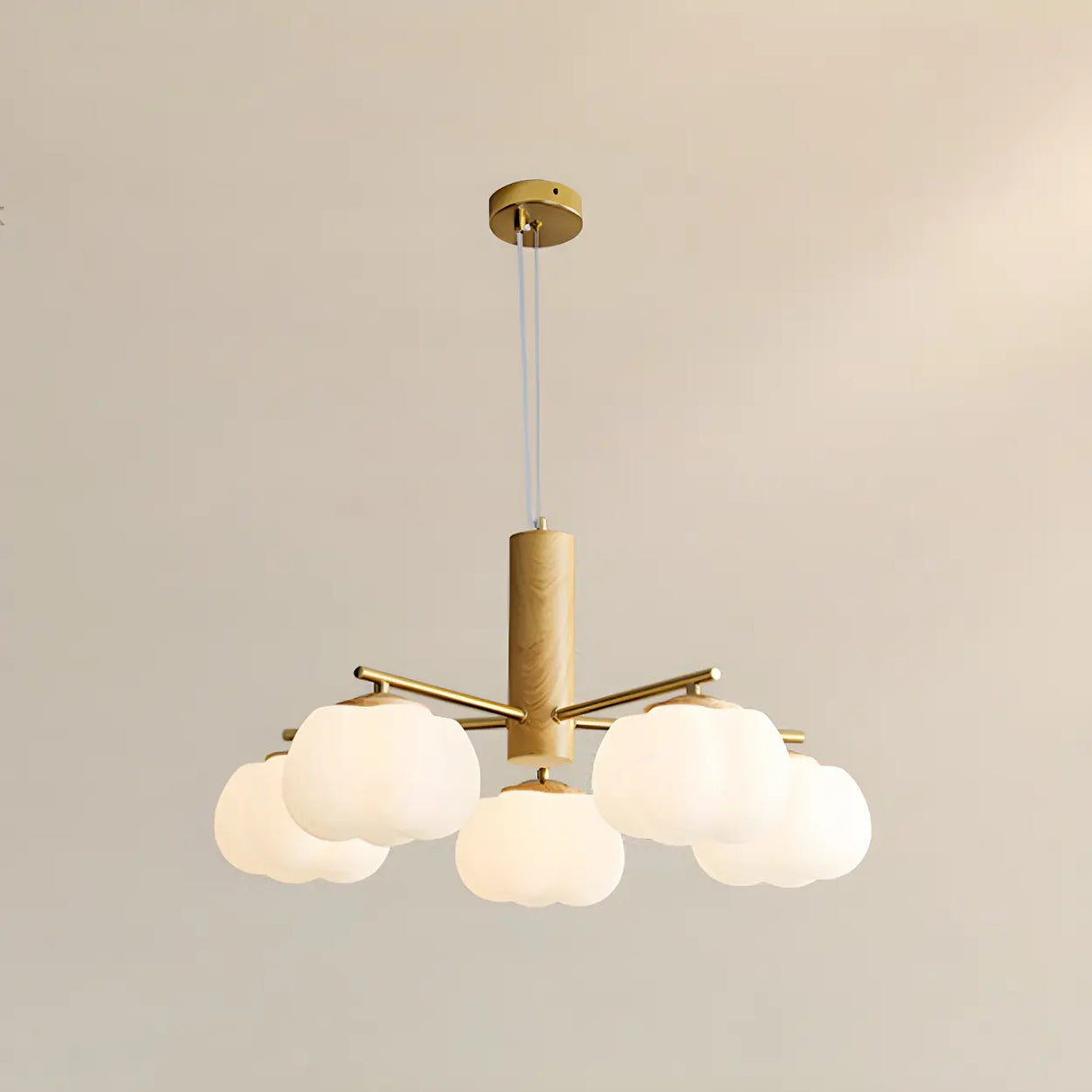 Modern Cloud Round Drum Living Room Pendant Chandelier Image - 6