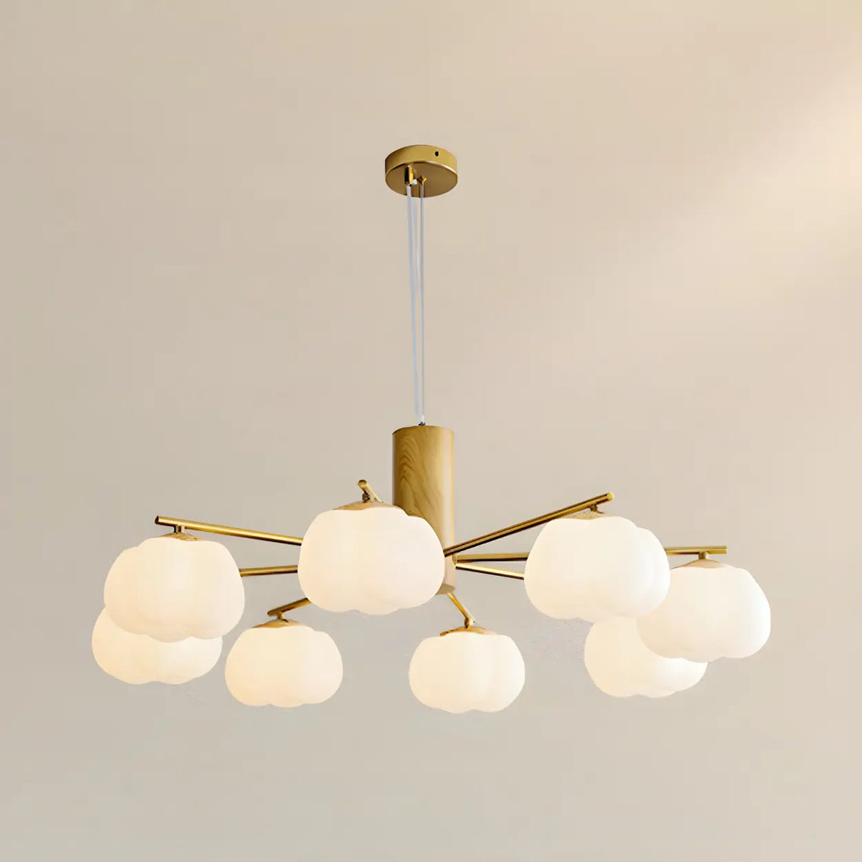 Modern Cloud Round Drum Living Room Pendant Chandelier Image - 7