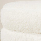 Modern Cloud Shaped Storage Ottoman Bench with Plush Fabric Image - 4