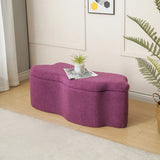 Modern Cloud Shaped Storage Ottoman Bench with Plush Fabric Image - 5