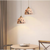 Modern Coastal Shell Pattern Dome Living Room Pendant Light Image - 4