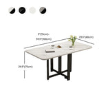 Modern Collapsible Rectangular Wood Marble Dining Table #size