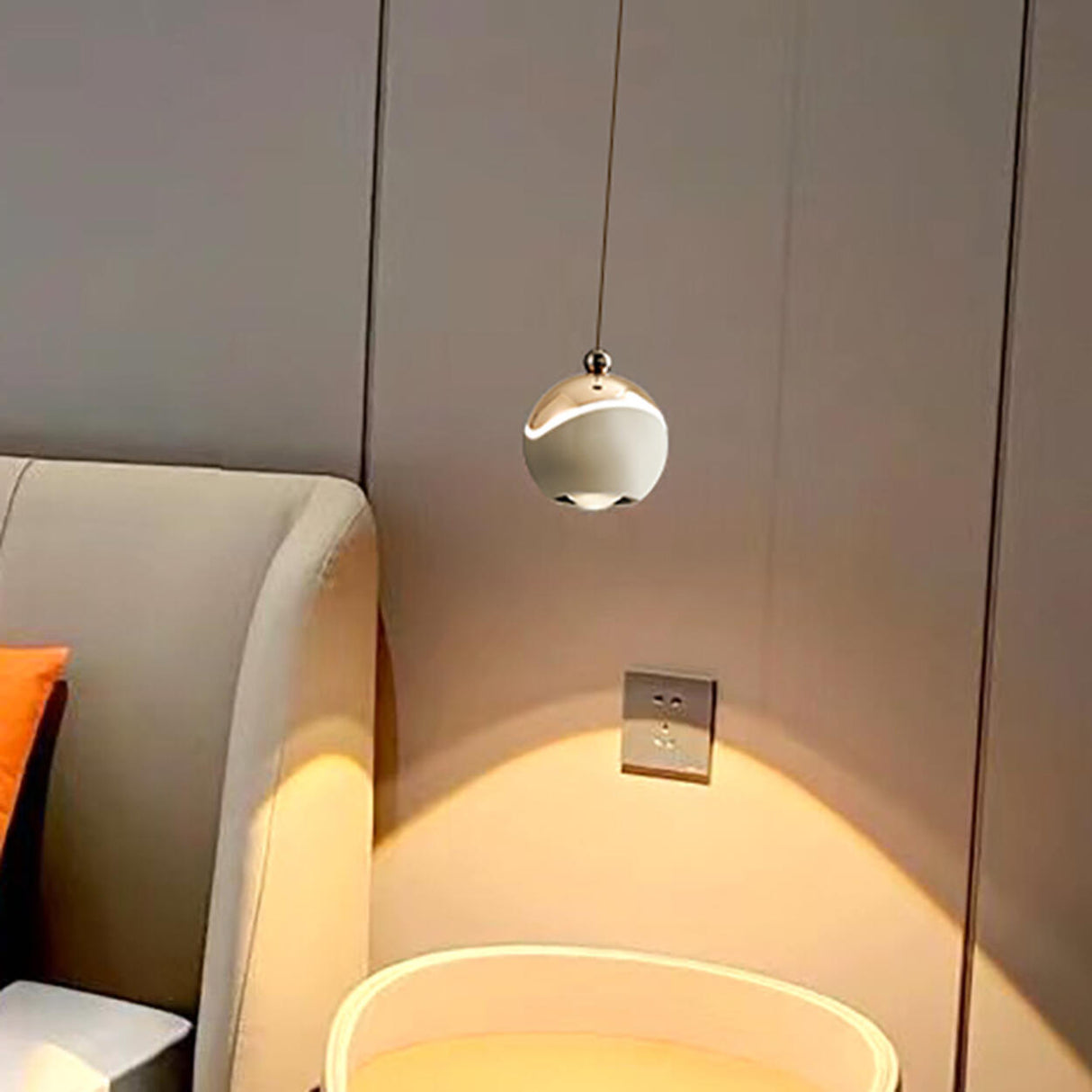 Modern Colorful Clear Acrylic Globe LED Pendant Light Image - 15