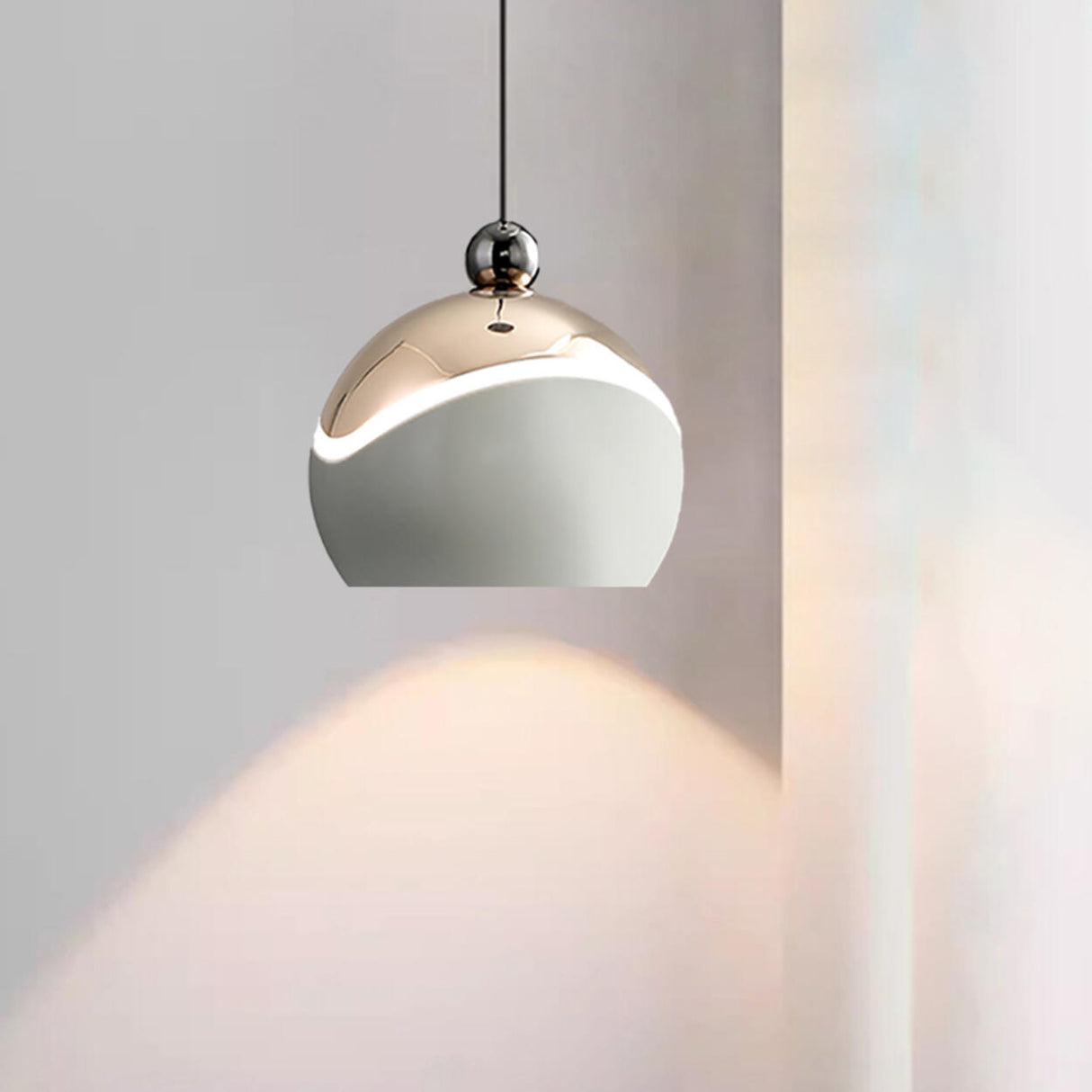 Modern Colorful Clear Acrylic Globe LED Pendant Light Image - 16