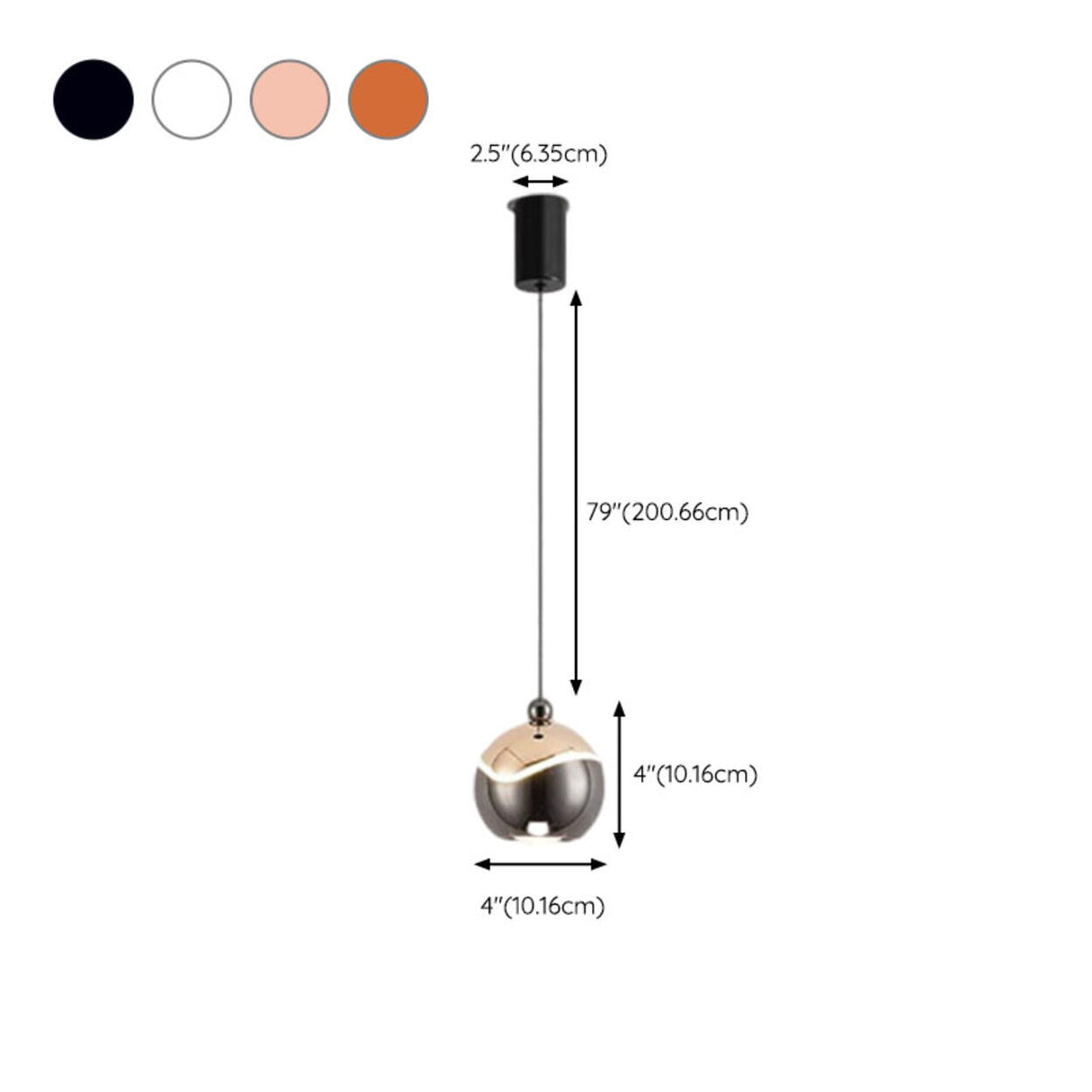 Modern Colorful Clear Acrylic Globe LED Pendant Light 