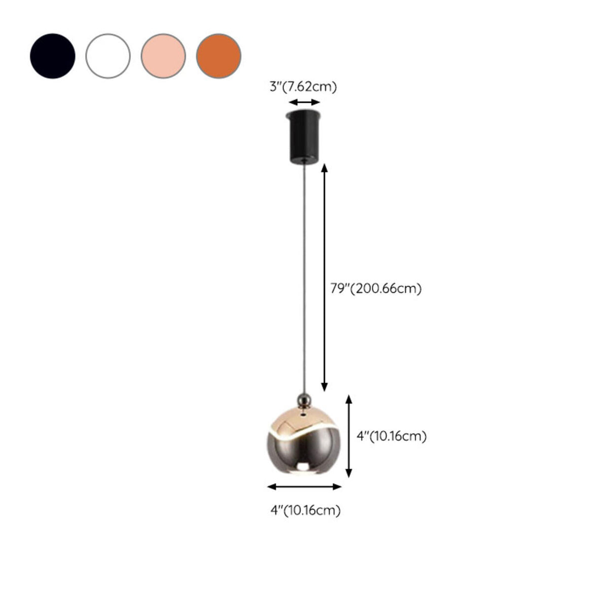 Modern Colorful Clear Acrylic Globe LED Pendant Light Image - 18