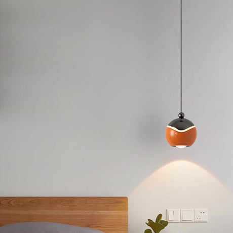 Modern Colorful Clear Acrylic Globe LED Pendant Light Image - 2