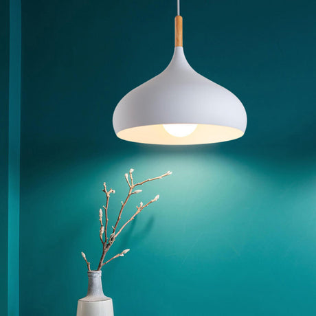 Modern Colorful Dome Metal Pendant Lamp Adjustable Cord Image - 1