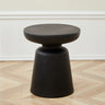 Modern Colorful Minimalist Red Drum Wood Round Side Table Image - 12