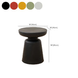Modern Colorful Minimalist Red Drum Wood Round Side Table #size