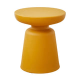 Modern Colorful Minimalist Red Drum Wood Round Side Table Image - 5