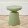 Modern Colorful Minimalist Red Drum Wood Round Side Table Image - 9