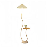 Modern Cone and Curved Floor Lamp with Side Table