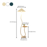Modern Cone and Curved Floor Lamp with Side Table