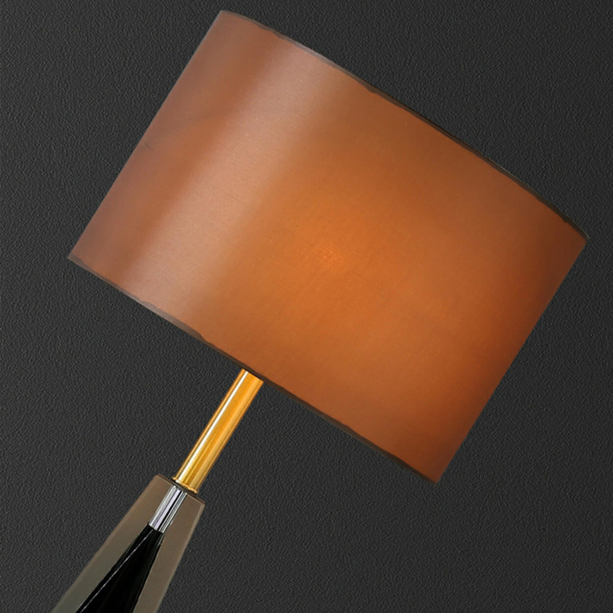 Modern Conical Crystal Base Barrel Shade Table Lamp Image - 8