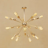 Retro Copper Sputnik Exposed Bulbs Starburst Chandelier Image - 18