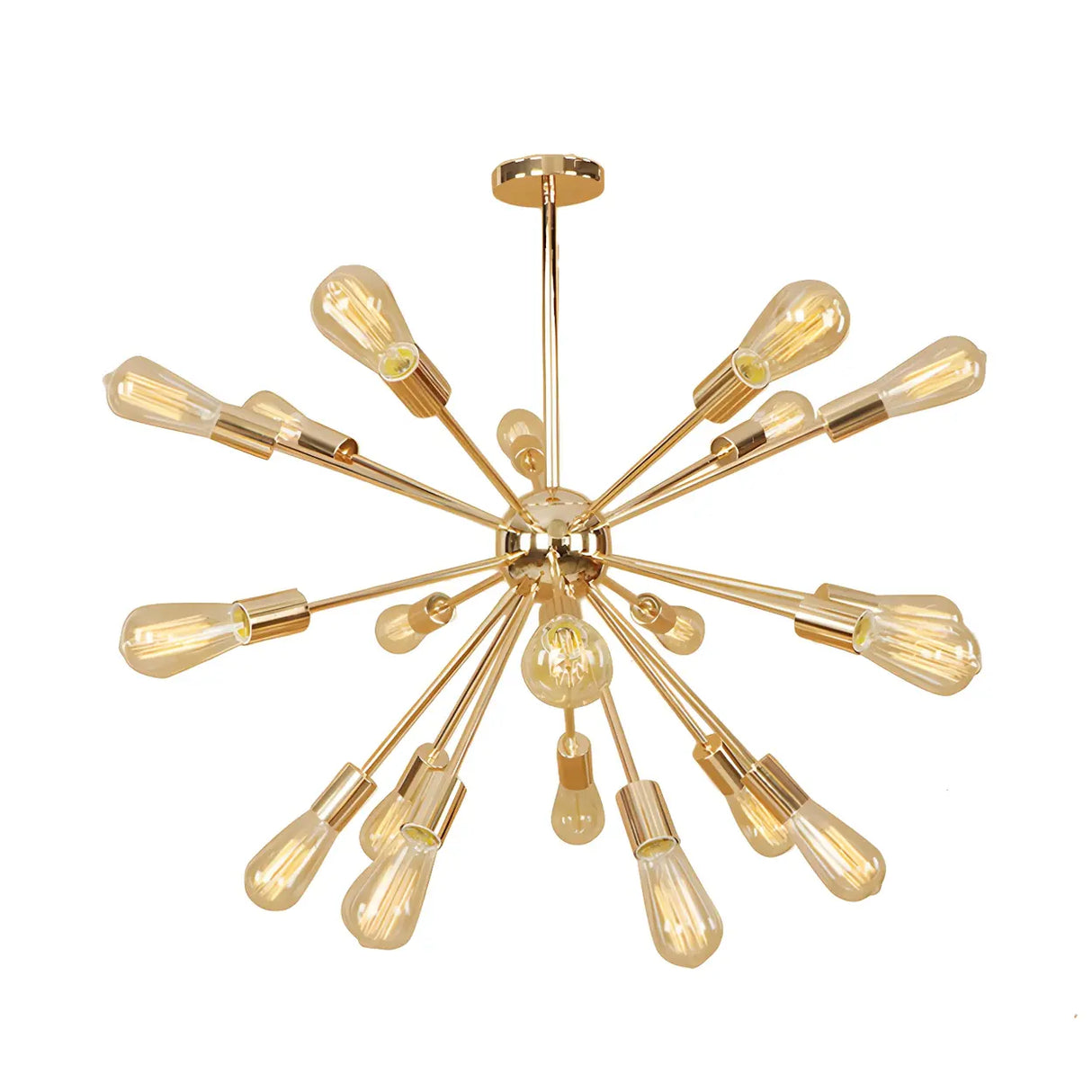 Retro Copper Sputnik Exposed Bulbs Starburst Chandelier Image - 19