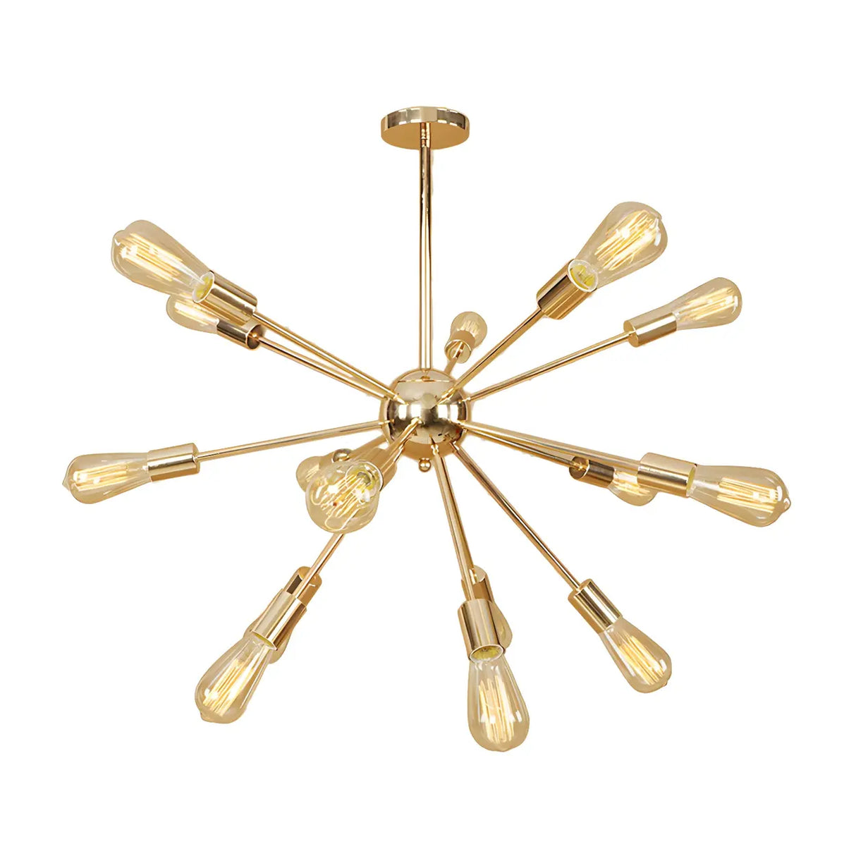 Retro Copper Sputnik Exposed Bulbs Starburst Chandelier Image - 24