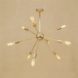 Retro Copper Sputnik Exposed Bulbs Starburst Chandelier Image - 28