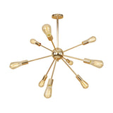 Retro Copper Sputnik Exposed Bulbs Starburst Chandelier Image - 29