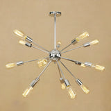 Retro Copper Sputnik Exposed Bulbs Starburst Chandelier Image - 31