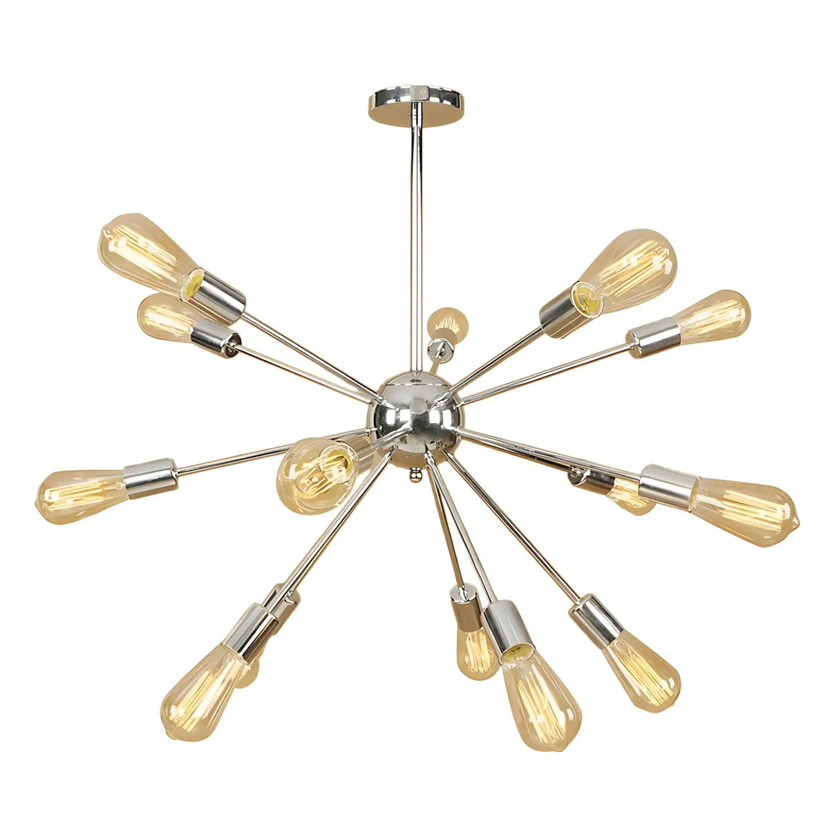 Retro Copper Sputnik Exposed Bulbs Starburst Chandelier Image - 34