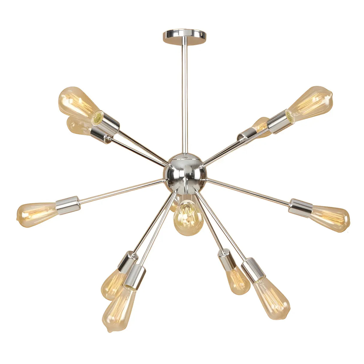 Retro Copper Sputnik Exposed Bulbs Starburst Chandelier Image - 38