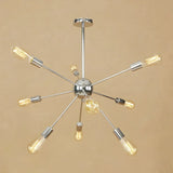 Retro Copper Sputnik Exposed Bulbs Starburst Chandelier Image - 39