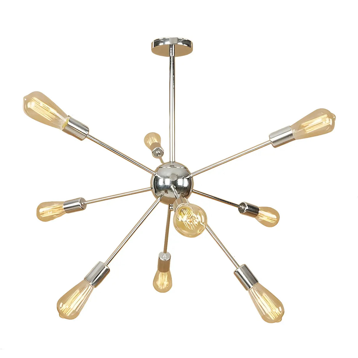 Retro Copper Sputnik Exposed Bulbs Starburst Chandelier Image - 42