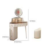 Modern Corner Faux Leather Mirror Light Vanity Table Set Image - 18