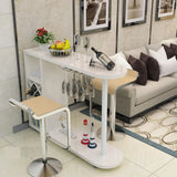 Modern Counter Height Bar Table with Storage Shelves Image - 2