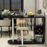 Modern Counter Height Bar Table with Storage Shelves Image - 3