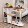 Modern Counter Height Bar Table with Storage Shelves Image - 5