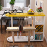 Modern Counter Height Bar Table with Storage Shelves Image - 6