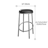 Modern Counter Height Faux Leather Stackable Backless Bar Stool #size