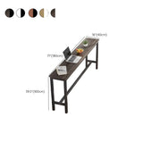 Modern Counter Height Long Rectangular Bar Table With Footrest Image - 13