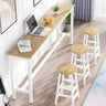 Modern Counter Height Long Rectangular Bar Table With Footrest Image - 4