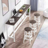 Modern Counter Height Long Rectangular Bar Table With Footrest Image - 8