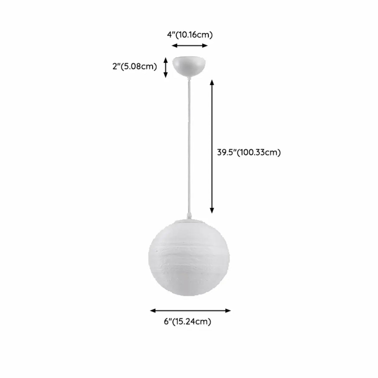 Modern Creative Bedroom White Planet Shape Pendant Light 