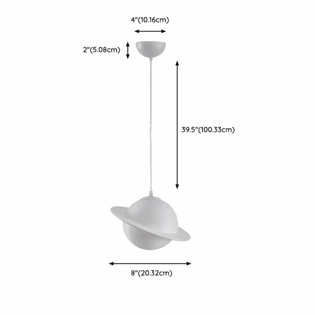 Modern Creative Bedroom White Planet Shape Pendant Light Image - 13