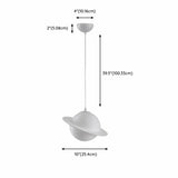 Modern Creative Bedroom White Planet Shape Pendant Light Image - 15