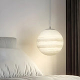 Modern Creative Bedroom White Planet Shape Pendant Light Image - 3