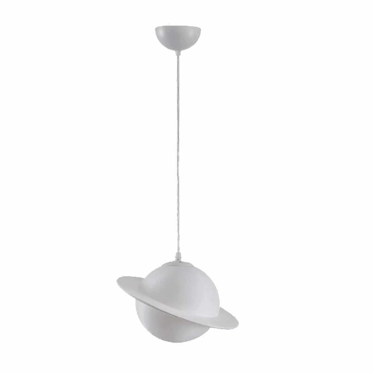 Modern Creative Bedroom White Planet Shape Pendant Light Image - 5